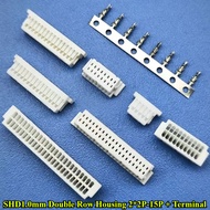 JST SHD1.0mm Double Row Housing 2*5P/6P/8P/9P/10P/15P Pitch 1.0mm SHDR-30V-S-B Plastic Shell Termina
