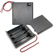 Jstincal 2 Pack 4AA Battery Box, 4 AA Battery Holder with Wire Leads, Battery Case Box Holder 6V (4×