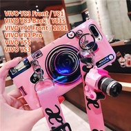 Case For VIVO Y83 Y81 VIVO Y81s Y83 Pro VIVO Y55 Y53 VIVO Y71 1801 Retro Camera lanyard Casing Grip Stand Holder Silicon Phone Case Cover With Camera Doll
