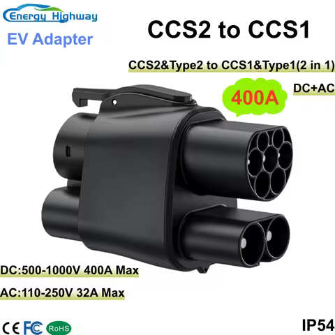 Energy Highway CCS2 to CCS1 400A EV Charger Adapter CCS2 DC to CCS1 Electric Vehicle Charger Fast Ev