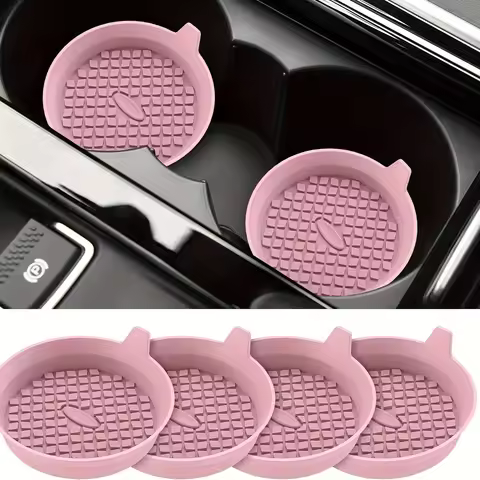 2PCS Silicone circular coaster, silicone anti slip and waterproof car coaster, car anti slip silicon
