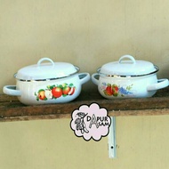 Enamel Oven Pan 16cm and 18cm with lid Dutch Oven Souce Pan