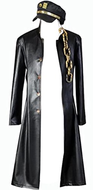 Nsoking Anime Jotaro Kujo Cosplay Costume Leather Coat Jacket Halloween Uniform Cloak Hat Custom
