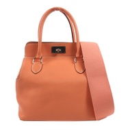 HERMES Swift皮革Toolbox 20銀扣手挽肩背兩用袋Crevette