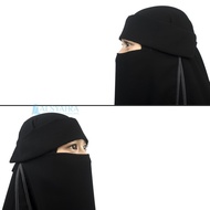 Terbaru Niqab Poni Hijrah Sifon Jetblack Alsyahra Exclusive