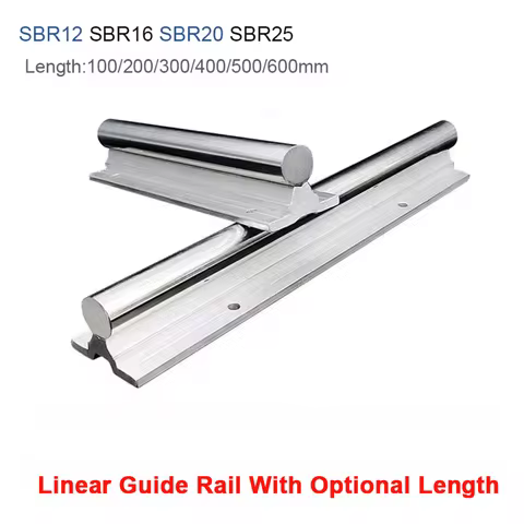 1Pcs SBR12 SBR16 SBR20 SBR25 Linear Guide Rail Length 100-600mm Cylindrical Slide Rail CNC Woodworki
