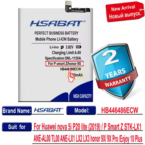 5000mAh Battery for Huawei P smart Z，honor 9X，honor 9X Pro，Nova5i，Enjoy 10 Plus