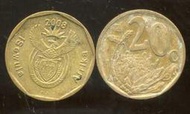 【全球郵幣】南非 South Africa 2008 20cents 美品 AU