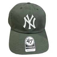 47BRAND-NY 47 Brand Yankees White Embroidery Thread NY Baseball Cap (Olive Green)