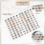 Baby Brooch Satu Batu Diamond 10/25/50/100pcs Random Pin Tudung Kerongsang  Shawl Bawal  Rhinestone 