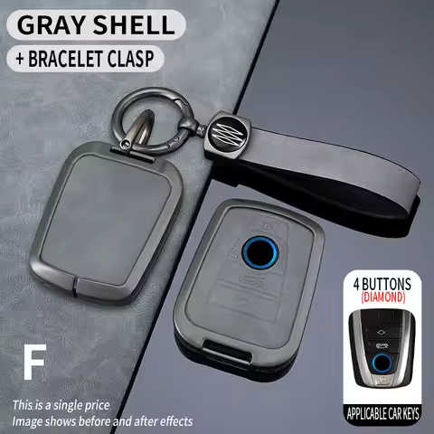 Zinc Metal Leather Remote Car Key Cover Case Shell For BMW I3 I8 Series Key Holder Styling Protectio