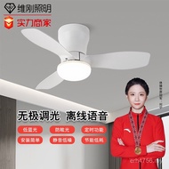 Silent Integrated Voice Light Fan Bedroom Ceiling Fan Light Offline Fan Light Modern Simple Restaura