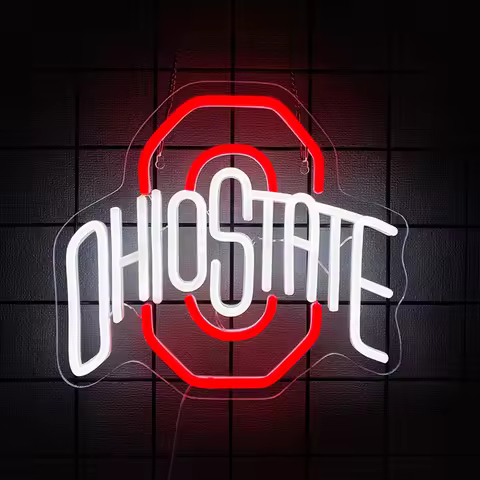 Ohio State Football Neon Sign For Wall Decor,LED USB Neon Light for University,Football Team,Bedroom