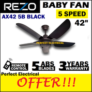 [Free shipping] Rezo 42 inch 5 speed remote ceiling fan ax42 remote control baby fan 5 abs blades