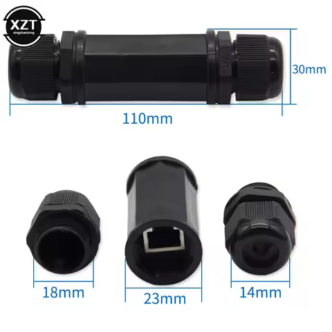 RJ45 Waterproof Connector IP67 Ethernet Network Cable Connector Double head Outdoor Lan Coupler Adap