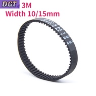 DGT 1pcs HTD 3M Timing Belt Pitch 3mm Width 10/15mm Closed Rubber Drive Belts Perimeter 171 174 177 