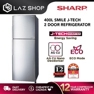 Sharp 400L J-Tech Inverter 2 Door Refrigerator SJ406MSS | AG CU Nano Deodoriser | 5 Star Engergy Rating | Peti Sejuk