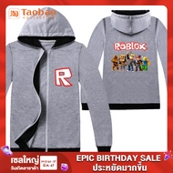 Robulesi roblox โลกเสมือนจริงแจ็กเก็ตมีซิปสำหรับเด็กใส่ในฤดูใบไม้ร่วงและฤดูหนาวเสื้อคลุมลำลองเสื้อคาร์ดิแกนเด็กผู้ชายชุดเด็ก