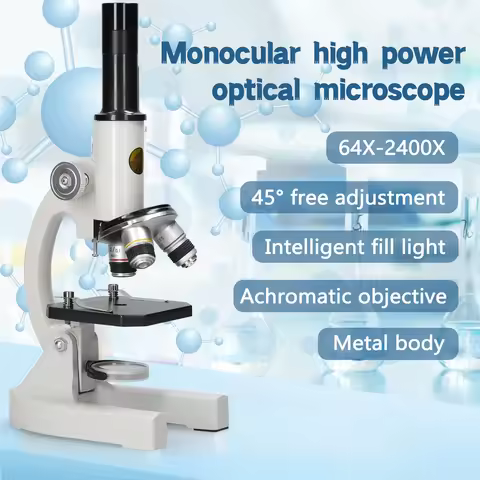 64X-2400X Monocular Optical Microscope School Children Science Experimental Biology Teaching Microsc