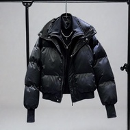 Áo khoác thường ngày có đệm cotton cổ đứng dày màu trơn cho nam Áo khoác lông vũ Hàn Quốc mùa đông