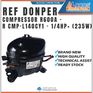 REFRIGERATOR DONPER COMPRESSOR R600A - 1/4HP+ (235W)-R CMP-L140CY1