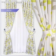 GORDEN SMOKRING JENDELA MINIMALIS MODERN GORDEN SMOKRING MOTIF BUNGA GLOBE SATIN AMORA HIJAU L 140 C