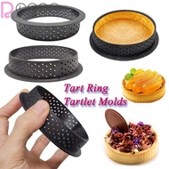 LAKAMIER Tart Ring Cutting Mold, Kitchen Baking Tools Round Cake Mold Ring, Durable Perforated French Dessert Heat Resistant Cake Mould