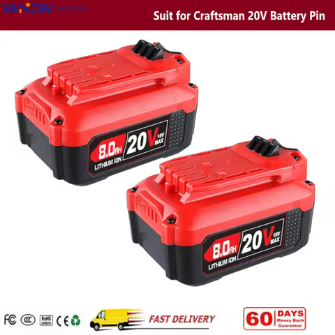 VANON 2pcs 8.0Ah V20 Replace for Craftsman 20V Battery CMCB204 CMCB205 CMCB202 Cordless Impact Drive