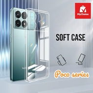MyChoice Transparent Case For POCO F6 POCO F6 Case F6 POCO F6 Pro Case Camera Full Cover transparent