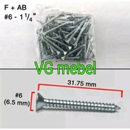 JF White Taping Screws 6 x 11⁄4" - 32 mm Hinge Screws (± 100 pcs)