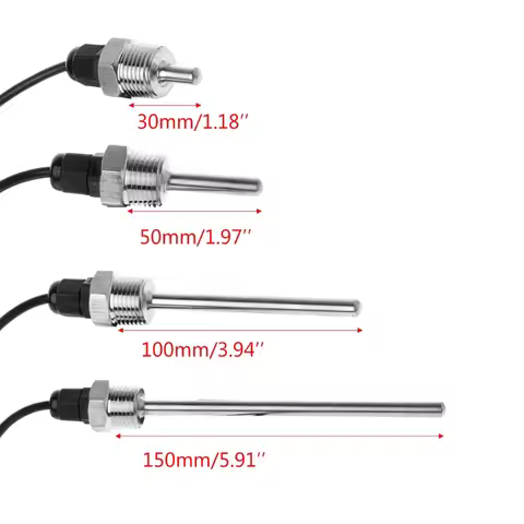 DS18B20 Digital Temperature Sensor G1/2\" Thread Probe DIA=7mm 3-core Wire SUS304 Drop Ship