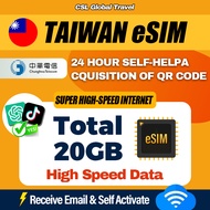 【CSL】Taiwan eSIM | | Total 3-20GB | 3-15Days | 4G/5G Internet High Speed Data Taiwan Travel Card Tai