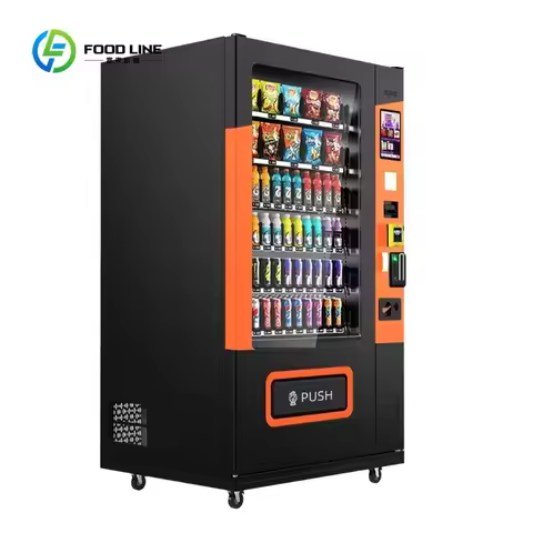 Food and beverage combination vending machine with touchscreen card coins and cash payment systems