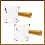 [chasoedivine.] 2Pcs Double Spouts Espresso Shot Glasses Measuring Glass Espresso Cups Cookware with