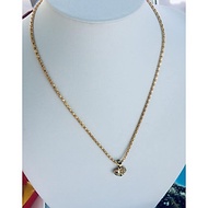 Set Mặt Dây Chuyền Mạ Vàng 18K Đúc Hình Trái Tim Kim Cương, Kèm dây chuyền Mạ vàng 18K và hộp đựng t