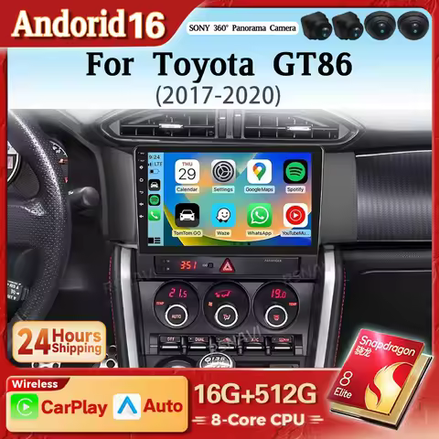 Android 16 Carplay Auto WIFI+4G For Toyota GT 86 For Subaru BRZ 2012-2016 Multimedia Car Radio Playe