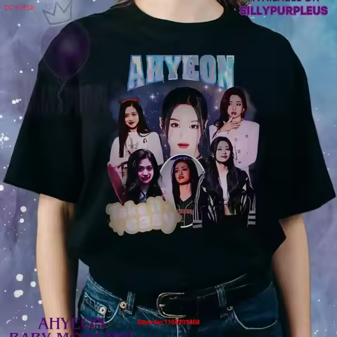 Vintage Ahyeon Baby Monster T Shirt Trendy Kpop Style Limited Edition Fanart Washed designer clothes