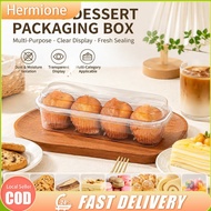 Cheesekut Plastic Container PET Transparent Long Cake Box Mousse Pudding Tiramisu Packaging Box With