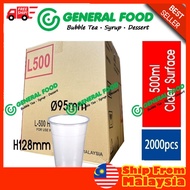 [2000pcs] Flat PP Plastic Cup 500 / 700cc ml | Clear Surface - Disposable Bubble Tea PP Cup