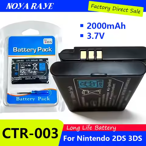 3.7V CTR-003 2000mAh For Nintendo 2DS 3DS NEW 2DS XL Battery For Nintendo 3DS N3DS Gamepad Controlle