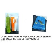 Q-one shampoo+Q1 Bouncy+Q1 Argan oil+Q1 Towel