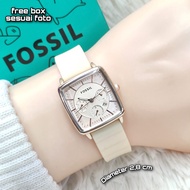 Fossil Watch Small Square Rubber Strap Active Date for Women