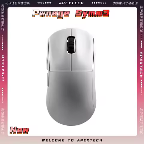 Pwnage Symm 3 52g DIY Gaming Mouse with Hot-Swappable Micro Switches & Interchangeable Shells – 8K W