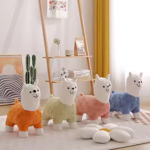 Shoe Changing Stool Cute Sofa Stool Creative Simplicity Alpaca Shaped Stool Home Living Room Decorat