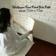 MNTB" WALLPAPER 3D MODERN FOAM BATU BATA PUTIH / BRICK FOAM 6MM