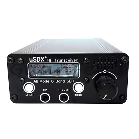 3-5W USDX+ SDR Transceiver All Mode 8 Band HF Ham Radio QRP CW Transceiver 80M/60M/40M/30M/20M/17M/1