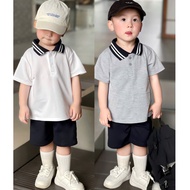 [BUY 1 GET 1 FREE] polo shirt and rough pants set for boys from 9-25kg (Free 1 shirt)