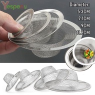 YESPERY Straw Hat Shaped Kitchen Sink Filter Stainless Steel Mesh Sink Strainer Filter Anti-clogging Drain Hole Filter Trap Waste Screen