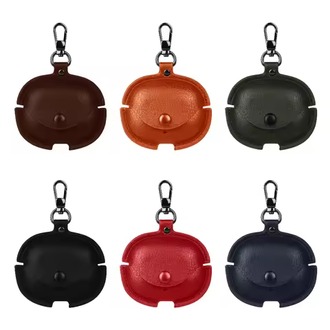 Solid color case Shock-proof case For realme Buds Air 5 Pro Business leather earphone case Cover Hea