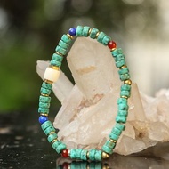 【手環系列】非洲綠松石+訂製猛獁牙珠 西藏風手環 (歡迎客製)
